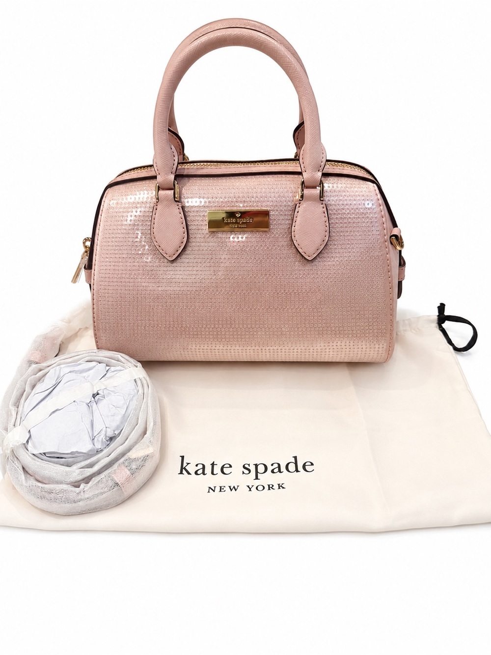 Kate Spade Madison Satin Sequins Small Dolly Duffle Crossbody NWT/ NIP